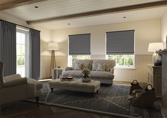 Norleigh, Charcoal - Twist&Fit Roman Blind - Image 7